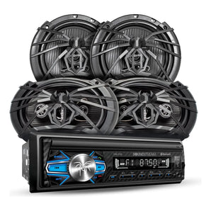 Kit Autoestereo Bluetooth 1 Din Y Bocinas 6x9 Bocinas 6.5