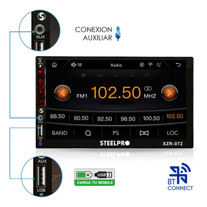 Kit Autoestereo Bluetooth Bocina 6x9  Bocinas 6.5 Steelpro