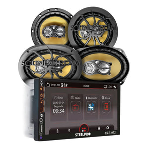 Kit Autoestereo Bluetooth Bocina 6x9  Bocinas 6.5 Steelpro