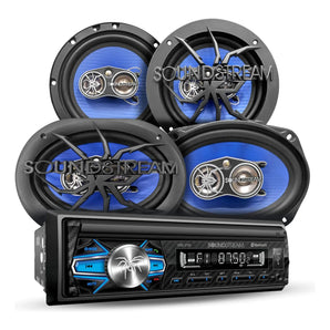 Kit Autoestereo Bluetooth Bocinas 6x9 Y Bocinas 6.5 Steelpro