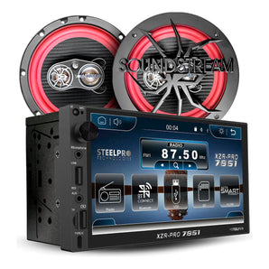 Kit Autoestéreo Bluetooth Steelpro + Bocinas 6.5 Soundstream