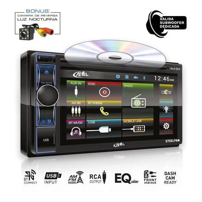 Kit Autoestereo Dvd Pantalla Axel Premium+2 Bocinas Steelpro