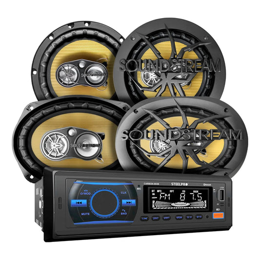 Kit Autoestéreo Par Bocina 6x9 + Par Bocinas 6.5 Soundstream