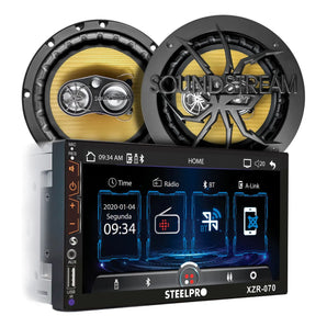 Kit Autoestéreo Steelpro Bluetooth + Bocinas 6.5 Soundstream