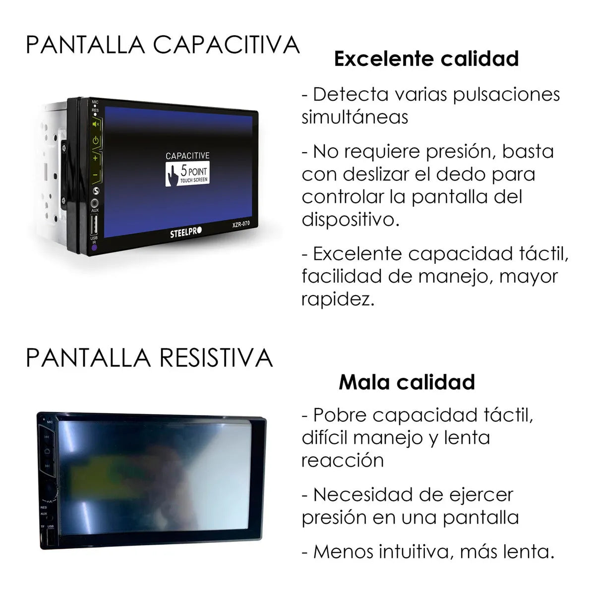 Kit Autoestéreo Steelpro Bluetooth + Bocinas 6.5 Soundstream