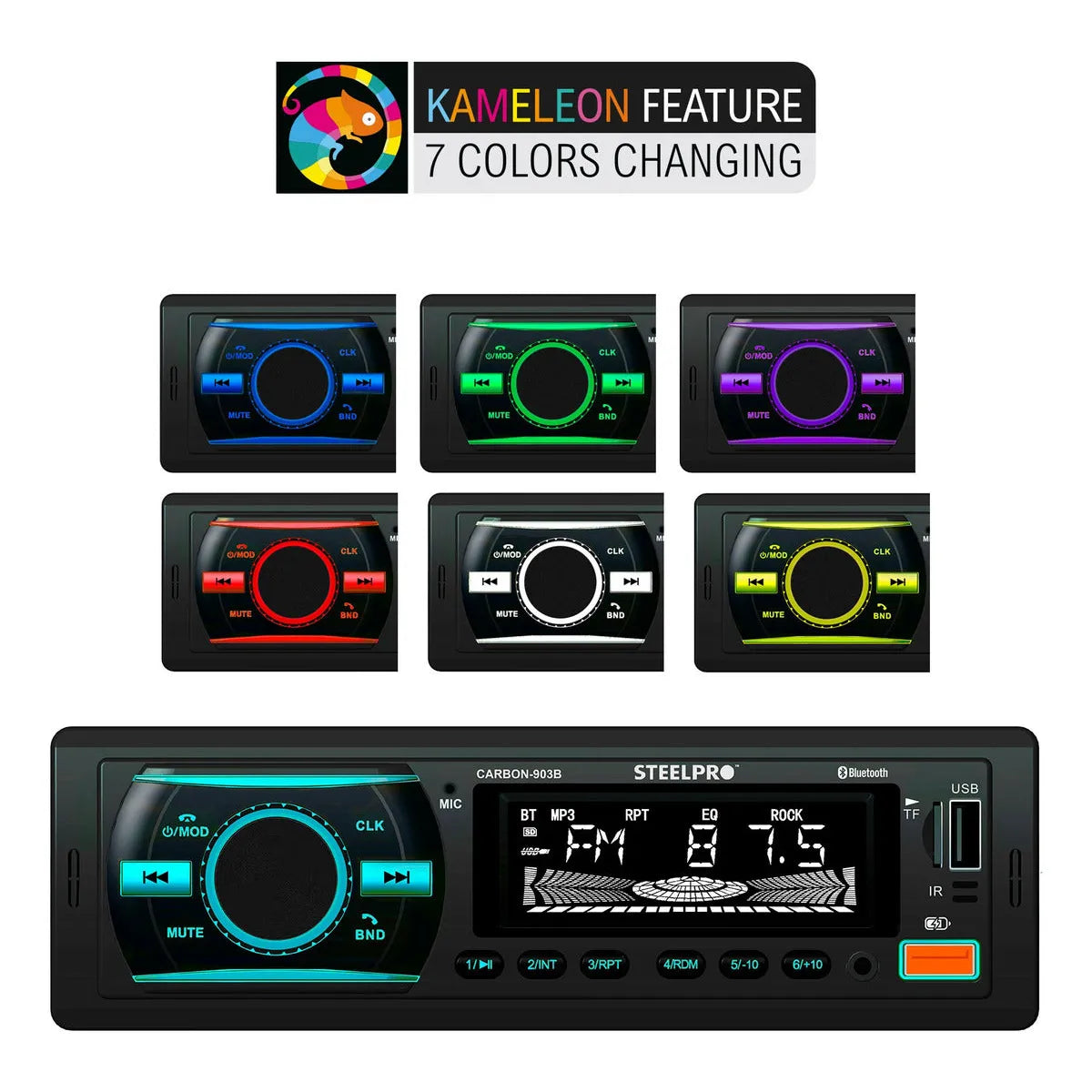 Kit Autoestereo Steelpro Bluetooth + Bocinas 6.5 Soundstream