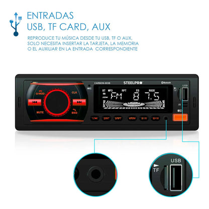 Kit Autoestereo Steelpro Bluetooth + Bocinas 6.5 Soundstream