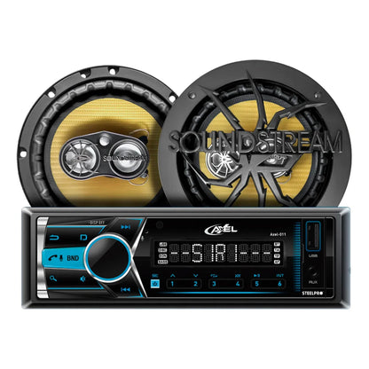 Kit Autoestéreo Steelpro Desmontable+bocinas 6.5 Soundstream