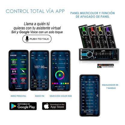 Kit Autoestéreo Steelpro Desmontable+bocinas 6.5 Soundstream