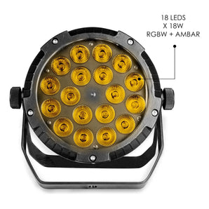 Kit De 4 Cañones Led Par 18x18w Rgbw+a Contra Agua Steelpro