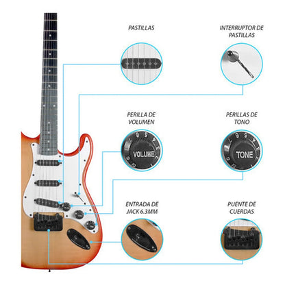 Kit Guitarra Electrica + Amplificador Concerto 010 Premiata Color Rojo Material Del Diapasón Álamo Laminado Orientación De La Mano Diestro
