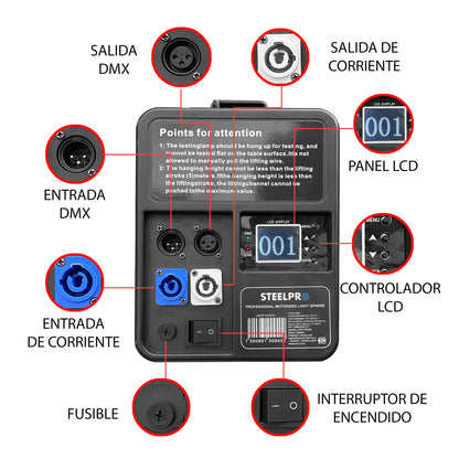 LIGHT MOON Esfera Led Motorizada 100w Bola Cinética Steelpro