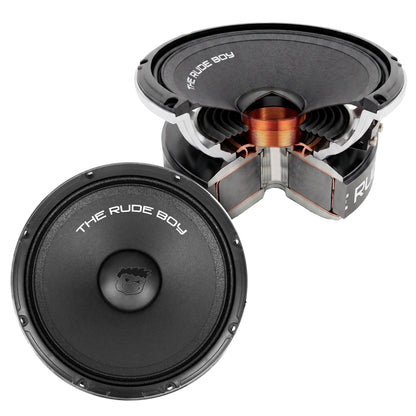 LITTLE MONSTER Par De Bocinas Medio Rango Pro Show Audio 7 2x600w Rms 2x1500w Max Bobina 1.75 Imán Ferrita 47 Oz Canasta Aluminio 96.5db USA MAFIA The Rude Boy by Steelpro