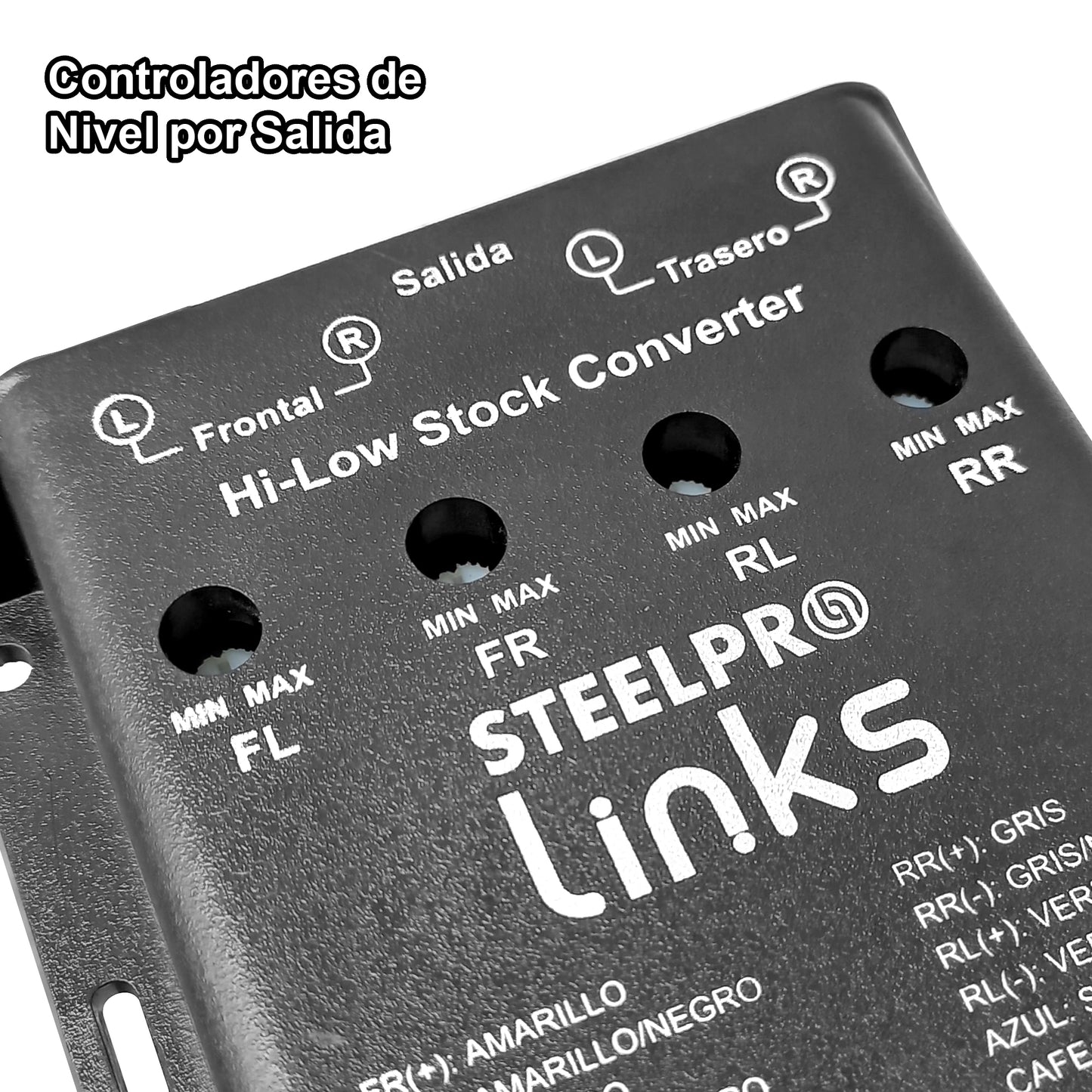 Convertidor Hi-Low 4 Canales RCA Steelpro LK-HL-4 / Cable Remoto / 12 voltios 50w CIRCUITO ISOLADO ACOPLADO Control de Nivel de Salida de Audio