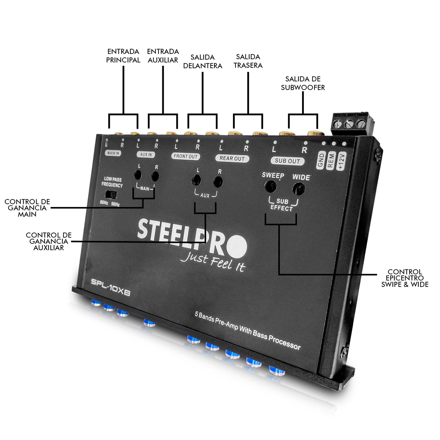 Ecualizador Pre-amp 5 Bandas Efecto Epicentro 9volt Steelpro