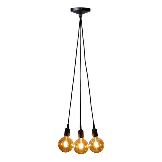 Lampara Colgante De Techo Luz Blanco Calido Foco Led 8w Color Negro