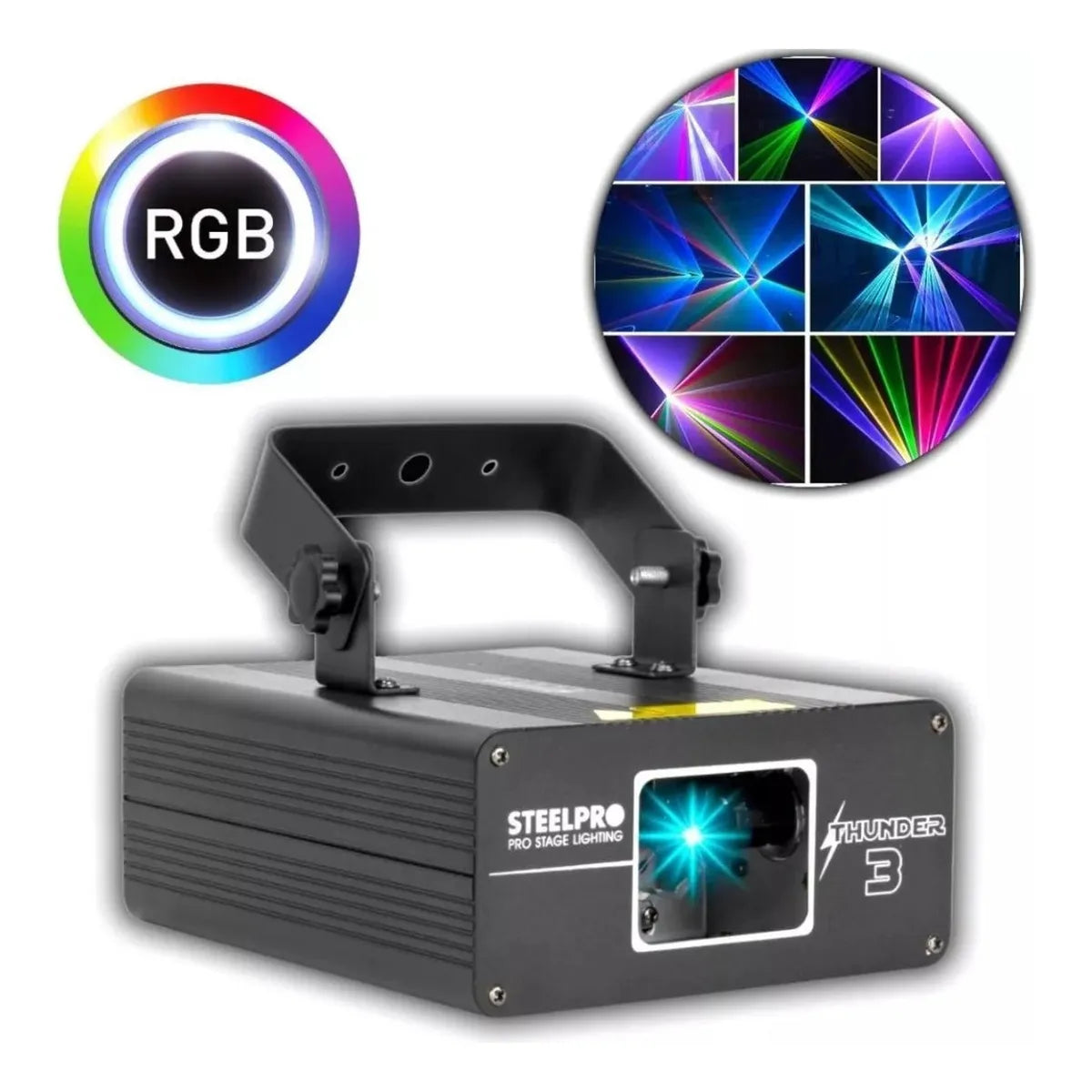 Laser Profesional Rgb Full Color Dj Dmx Thunder-3 Steelpro