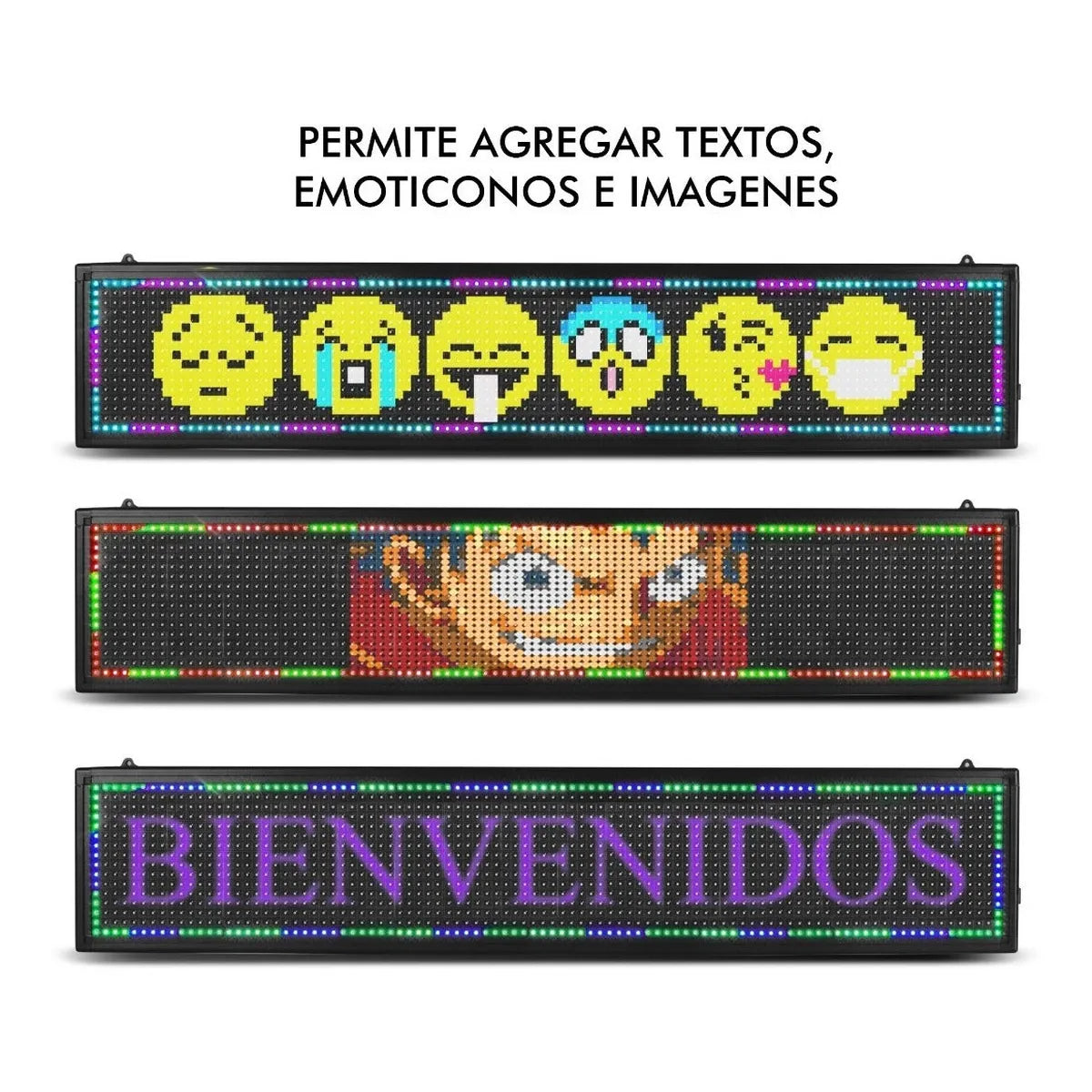 Letrero Led Programable Wifi Publicidad 100cmx20cm Steelpro
