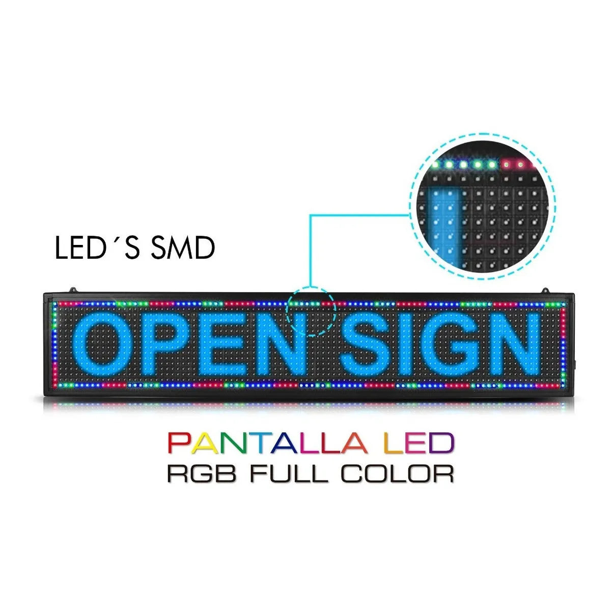 Letrero Led Programable Wifi Publicidad 100cmx20cm Steelpro