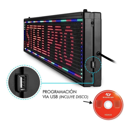 Letrero Led Programable Wifi Publicidad 100cmx20cm Steelpro