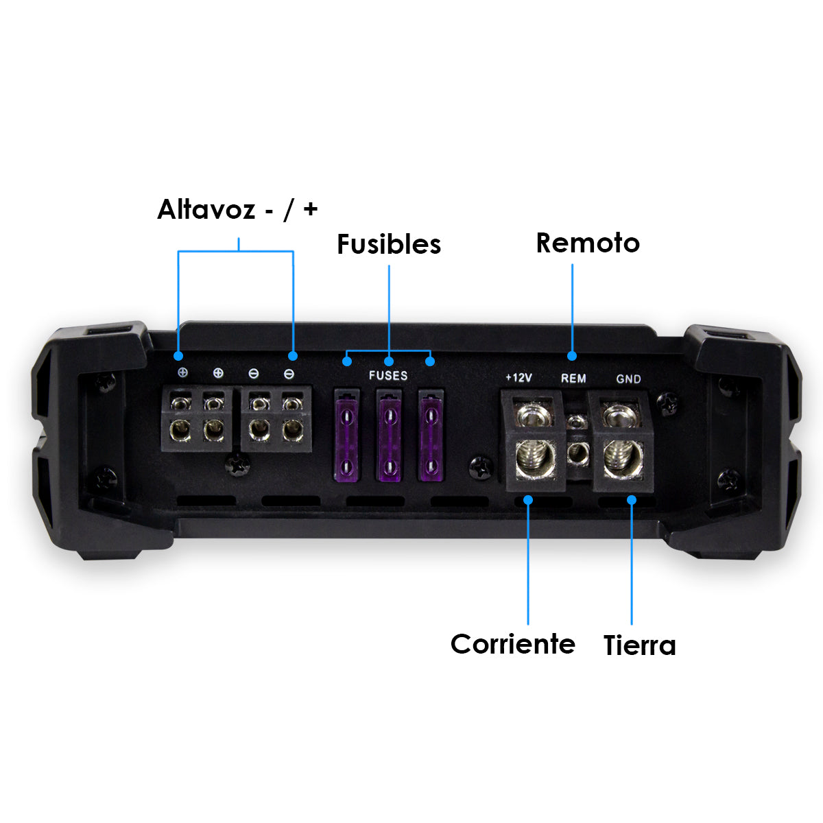Amplificador Nano 3500 Clase D Steelpro para Subwoofer Monoblock Bass 3500W MAX 1 Ohm estable Alto Rendimiento Open Show, LPF, Bass Boost 12 dB,Filtro Subsonico, Fase Variable, Control de Bajos