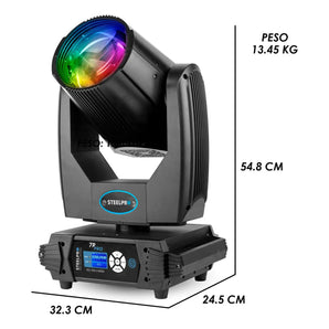 Luz De Escenario Led Cabeza Robótica Steelpro 7r-pro 127v Luces Color 14 Colores