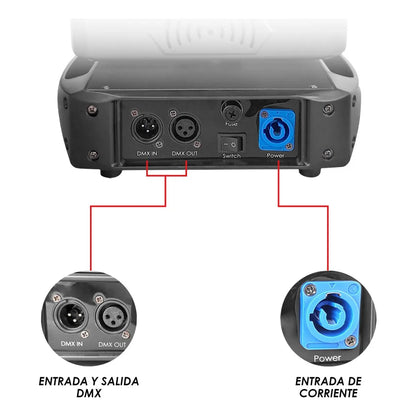 Luz De Escenario Led Cabezal Móvil Steelpro 2rsm-k 127v Luces Color Disco De 8 Colores