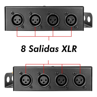 Luz De Escenario Led Divisor De Señal Splitter Steelpro W2-link_8 127v Luces Color Blanco