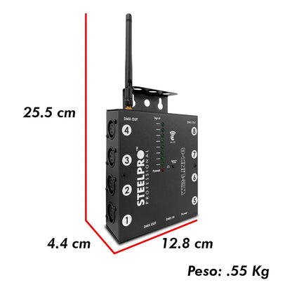 Luz De Escenario Led Divisor De Señal Splitter Steelpro W2-link_8 127v Luces Color Blanco