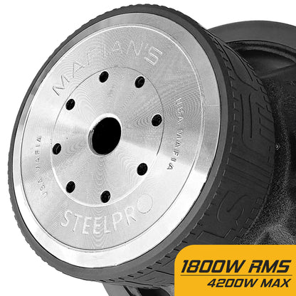 MAFIAN'S Subwoofer 12 pulgadas Premium 4200w Doble Bobina 4+4 OHM SPL The Rude Boy By Steelpro