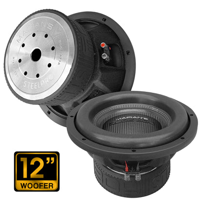 MAFIAN'S Subwoofer 12 pulgadas Premium 4200w Doble Bobina 4+4 OHM SPL The Rude Boy By Steelpro