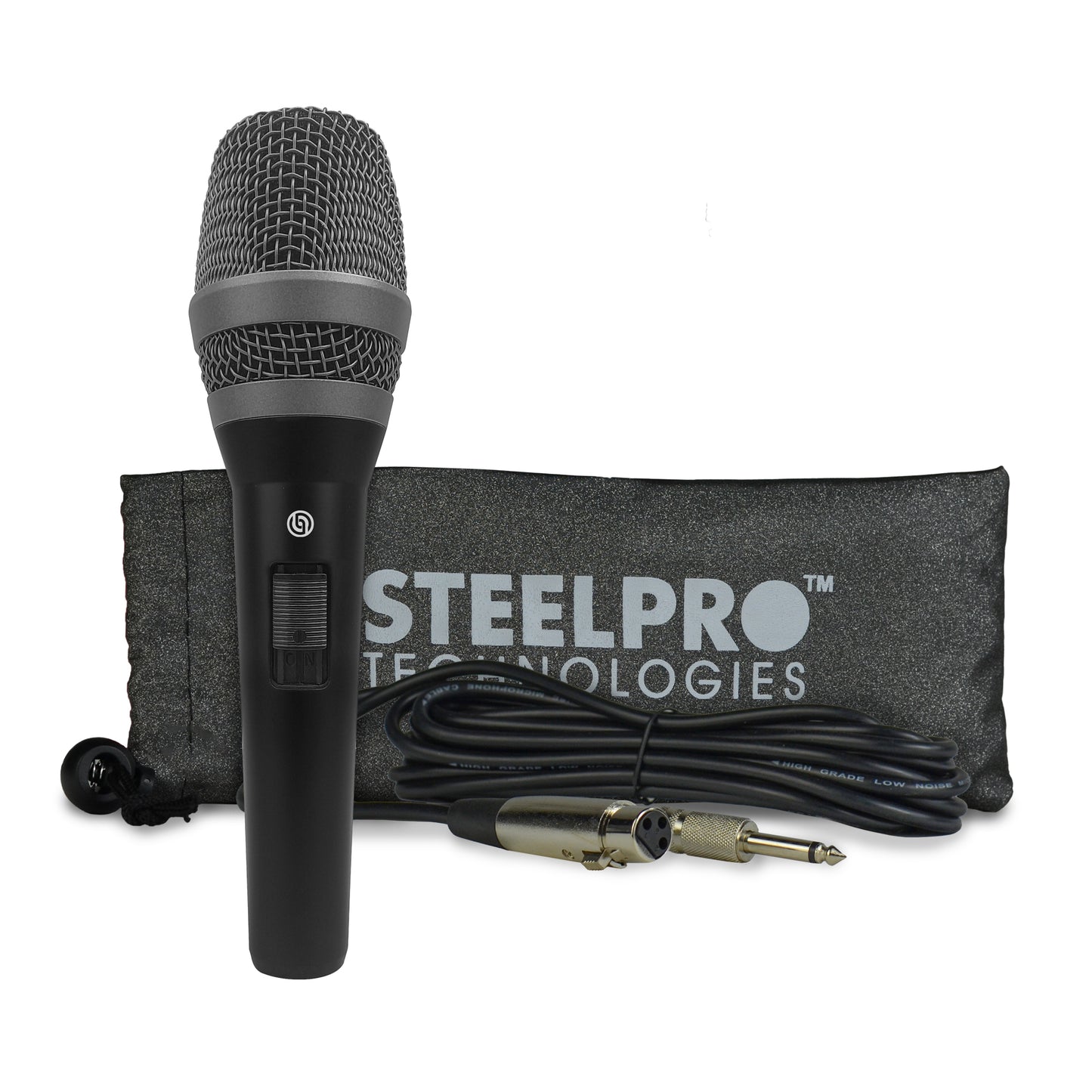 MC-PRO-100 Micrófono Profesional Para Vocalistas Cápsula Dinámica Cardioide XLR Audio En Vivo Karaoke Conferencias Eventos Respuesta 50Hz-12000Hz Steelpro