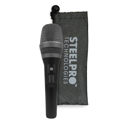 MC-PRO-100 Micrófono Profesional Para Vocalistas Cápsula Dinámica Cardioide XLR Audio En Vivo Karaoke Conferencias Eventos Respuesta 50Hz-12000Hz Steelpro