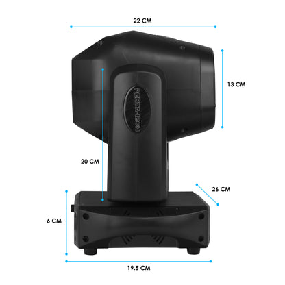 PENTA-120H Cabeza Móvil Beam LED 120W Prisma 5 Caras Aro LED SMD 7 Gobos Rotatorios DMX Maestro Esclavo Audiorítmico Automático Iluminación Profesional Steelpro
