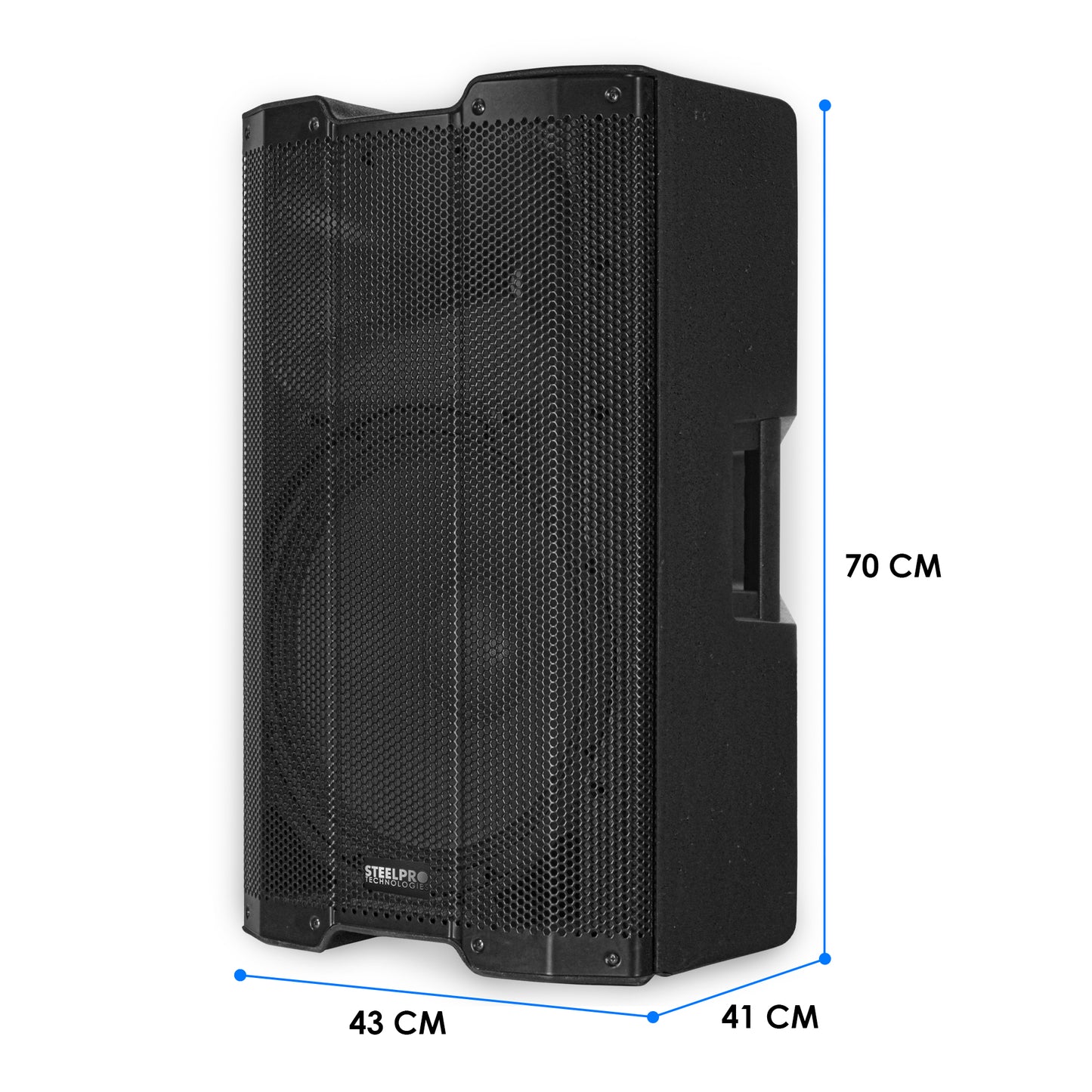 Bafle Amplificado 15 Bluetooth Alta Potencia Horus Steelpro Color Negro