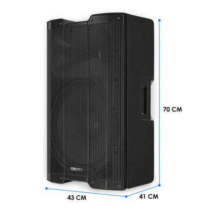 Bafle Amplificado 15 Bluetooth Alta Potencia Horus Steelpro Color Negro