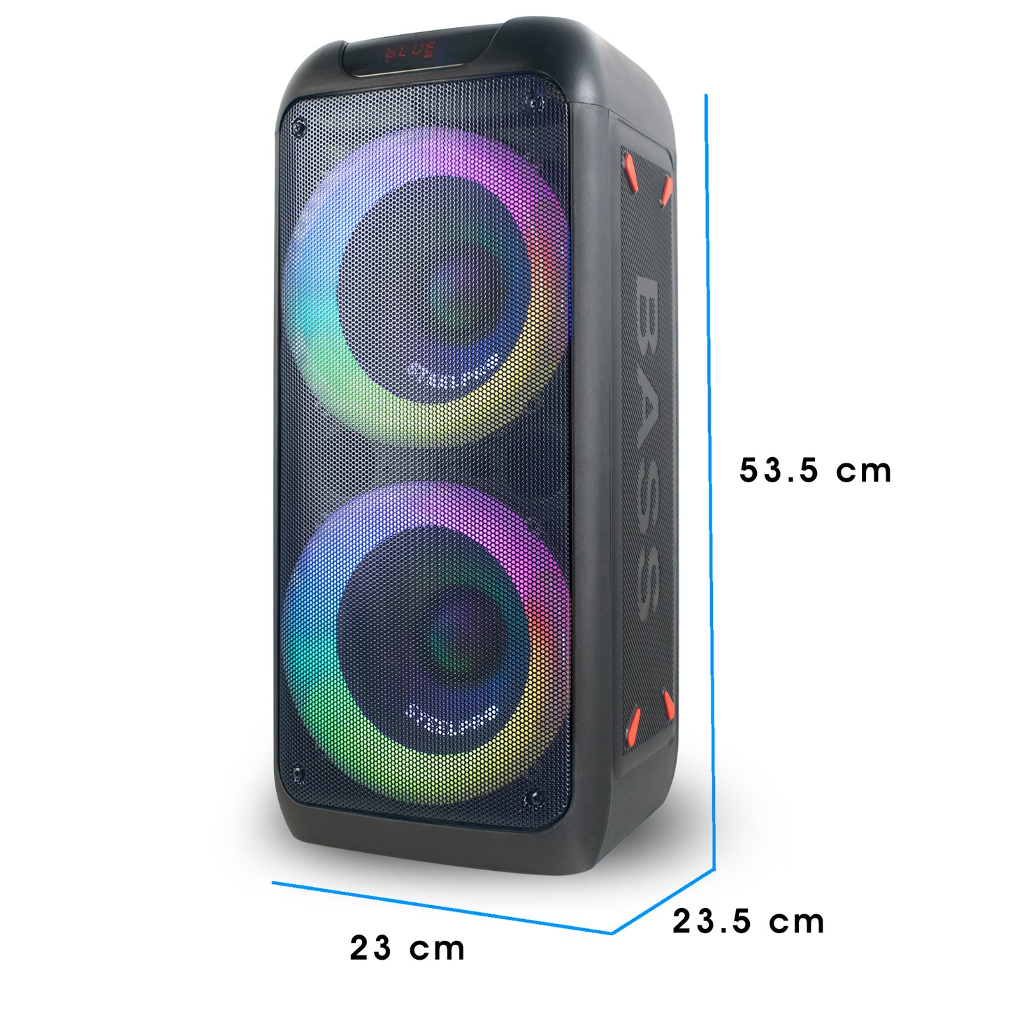 Bocina Amplificada Steelpro NEBULA 2x8” Bluetooth Recargable con Luces LED y TWS