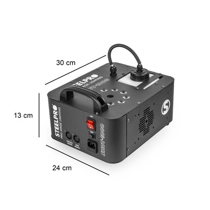 Maquina De Humo Steelpro Shot-1000 1000w 9 Led Rgb Automática 110v Negro