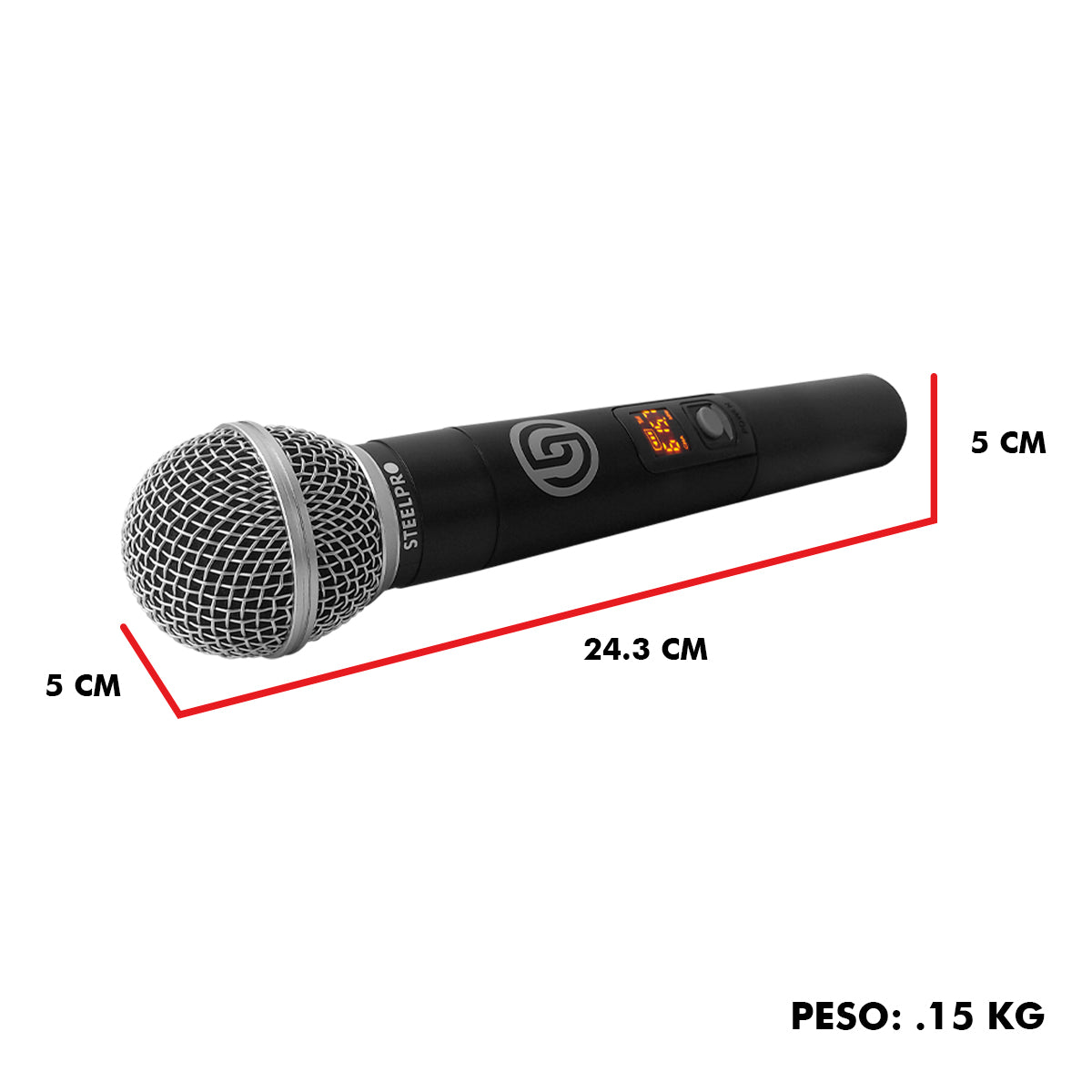 Set Profesional 4 Micrófonos Inalámbricos Uhf 70m Steelpro