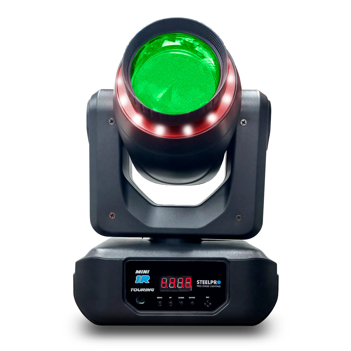 Par de luces robóticas 120W Mini 1 R touring prisma rotatorio 18 caras efecto Rainbow disco 8 colores / 7 colores Aro SMD / 8 Gobos Metalicos 2 Dicroicos DMX512 / 12 Y 14 CANALES Steelpro