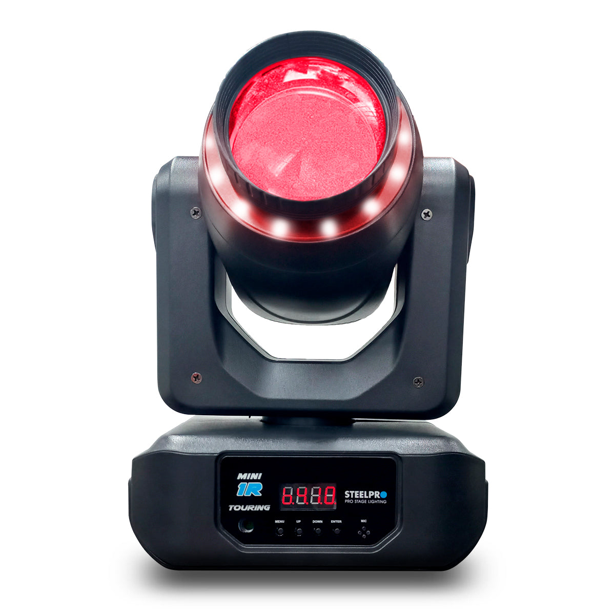 Par de luces robóticas 120W Mini 1 R touring prisma rotatorio 18 caras efecto Rainbow disco 8 colores / 7 colores Aro SMD / 8 Gobos Metalicos 2 Dicroicos DMX512 / 12 Y 14 CANALES Steelpro