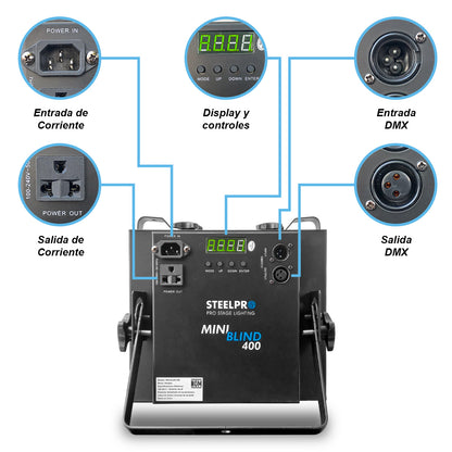Mini Blinder Con Case 4 Leds De 100w Rgb By Steelpro
