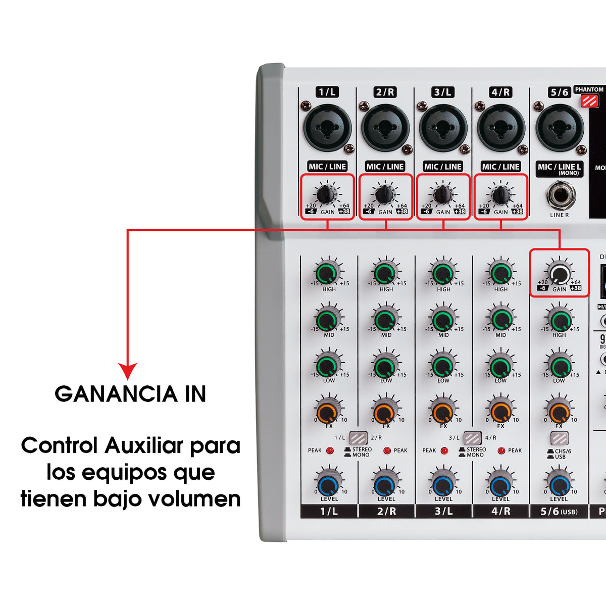 Steelpro MIX-6.1PRO Mezcladora de Audio Voz de Ardilla y Diablo 99 Efectos DSP 6.1 Canales Profesional con Salida Subwoofer Independiente EQ 3 Bandas LPF 80-250Hz Bluetooth USB Phantom 48V Interfaz PC