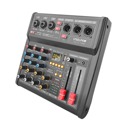 Mezcladora 4 Canales 3+subwoofer Xlr Bluetooth Usb Steelpro