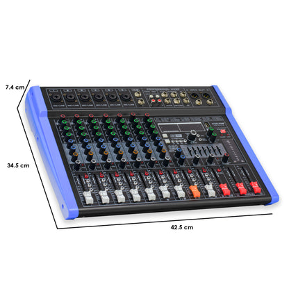 Mezcladora Profesional 8 Canales Bluetooth Eqz Steelpro