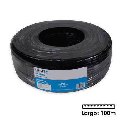DMX-CBL-PRO Rollo de Cable Xlr 100m Balanceado Dmx-Audio Steelpro