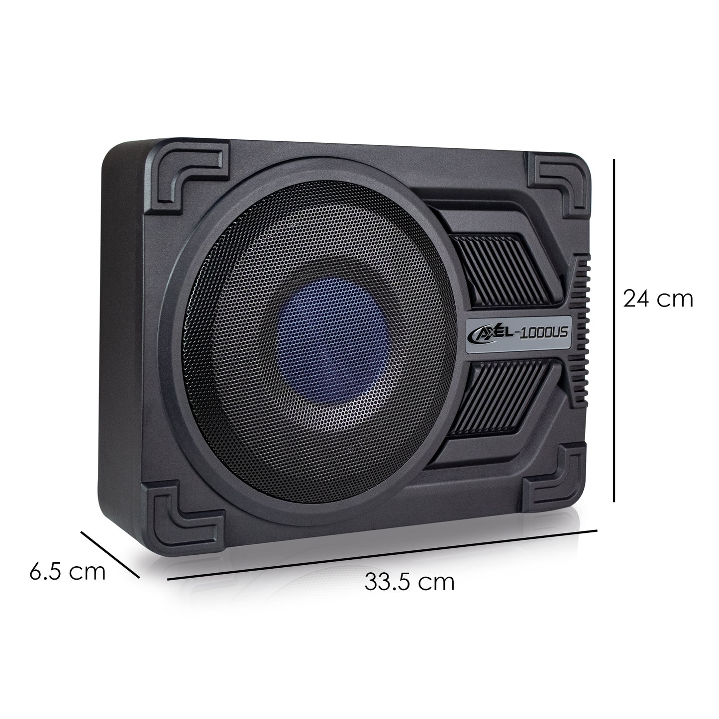 Subwoofer Amplificado 10 Pulgadas con Salida Aire Axel Steelpro Bocina para carros Potencia y claridad