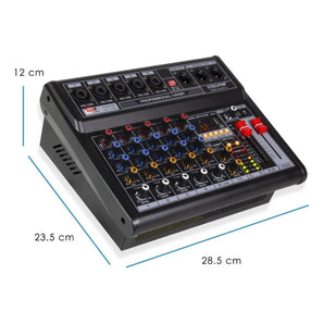 Mezcladora 5 Canales Tarjeta De Sonido Amplificada Steelpro