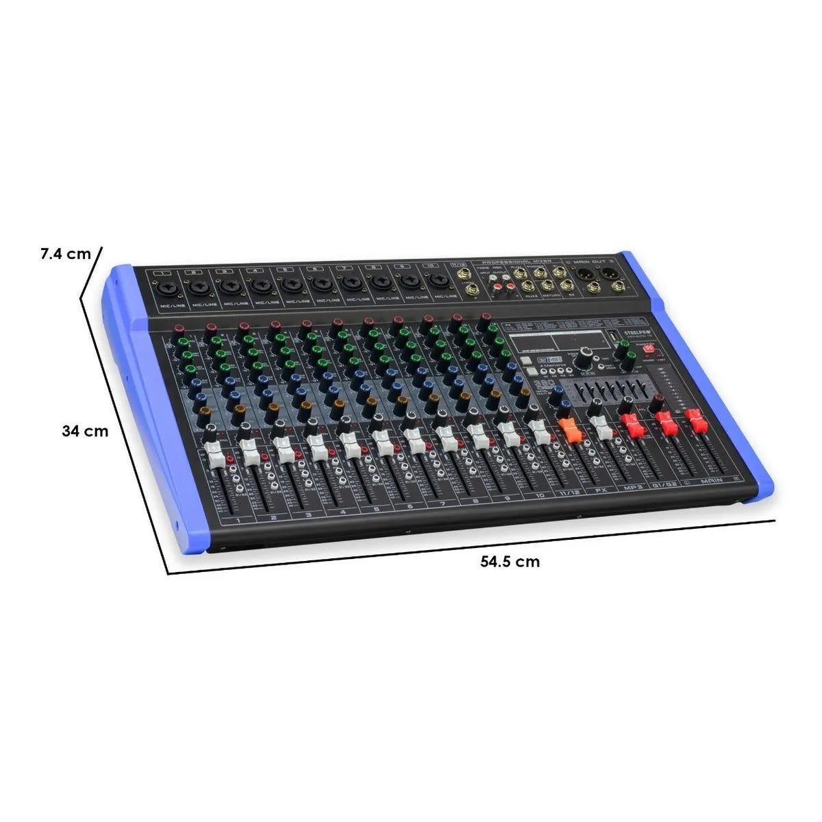 Mezcladora Profesional 12 Canales Bluetooth Eqz Steelpro