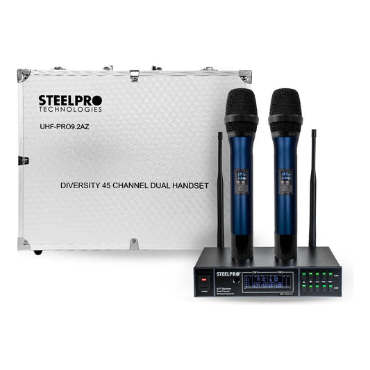 Microfono Uhf Profesional Steelpro Frecuencia Multicanal Color Azul Acero